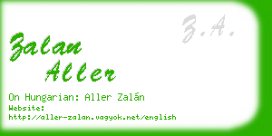 zalan aller business card
